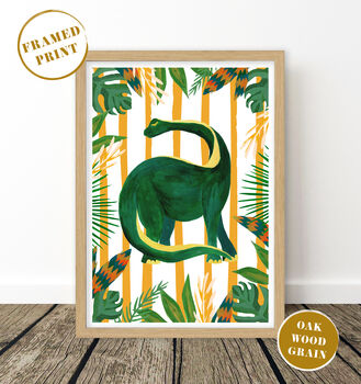 Framed Green Dinosaur Print, 7 of 9