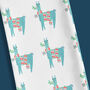 Mistletoe Llama Organic Cotton Christmas Tea Towel, thumbnail 1 of 7