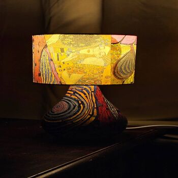 Klimt 'The Kiss' Table Lamp: Abstract Decoupage Night, 7 of 10