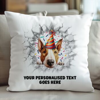 Personalised Bull Terrier Birthday Break Through Dog, 5 of 8