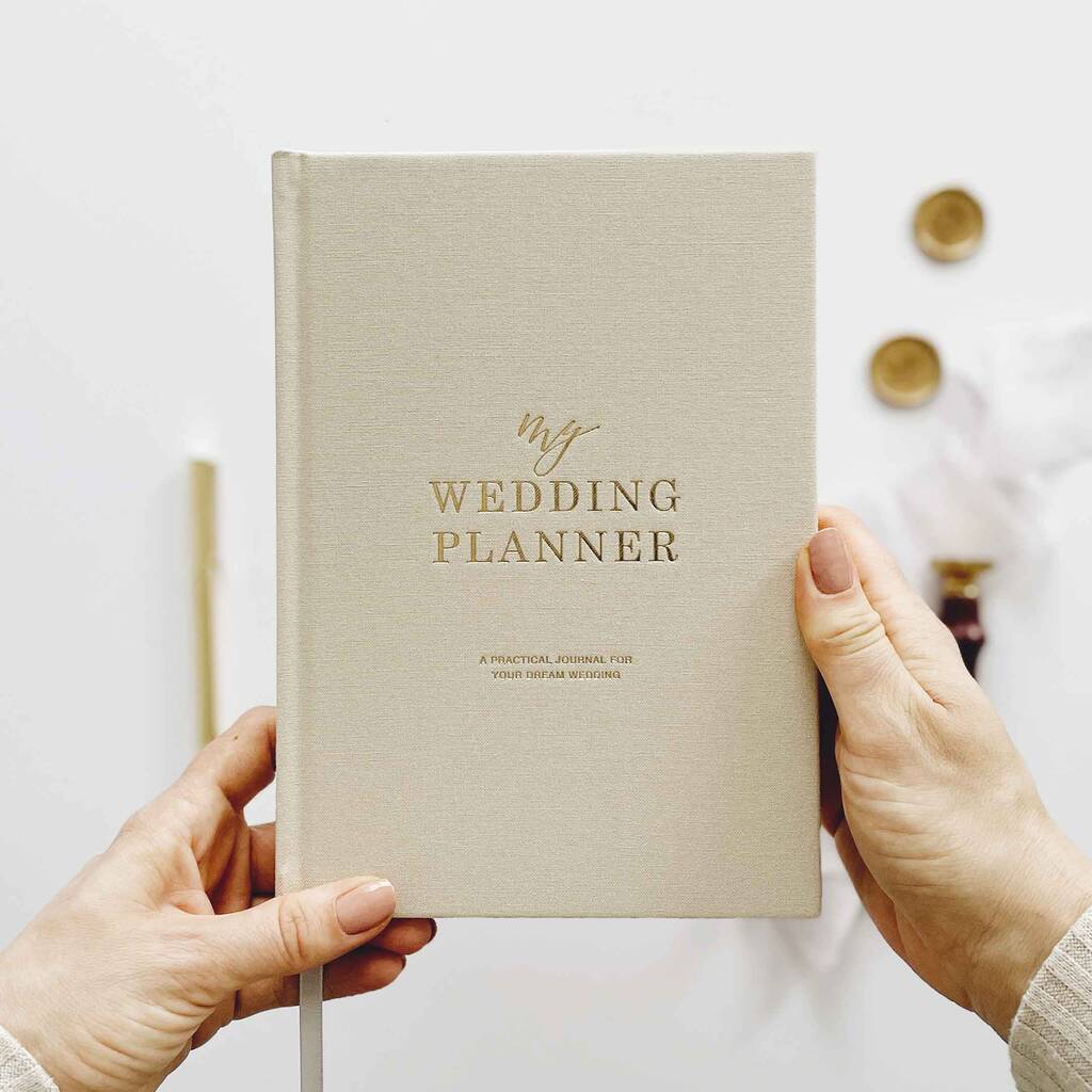 Ivory Cotton Cloth Wedding Planner Book, 1 of 12