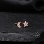 Mismatched Moon And Star Cz Stud Earrings, thumbnail 2 of 11
