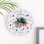 Personalised Peach And Navy Roses New Home Clock, thumbnail 2 of 3