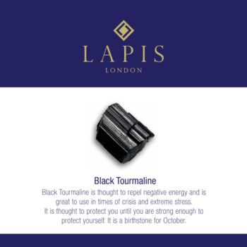 Men's Black Tourmaline And Lava Bead October Birthstone Bracelet, 7 of 10