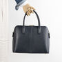 Navy Structured Classic Leather Handbag, thumbnail 4 of 9