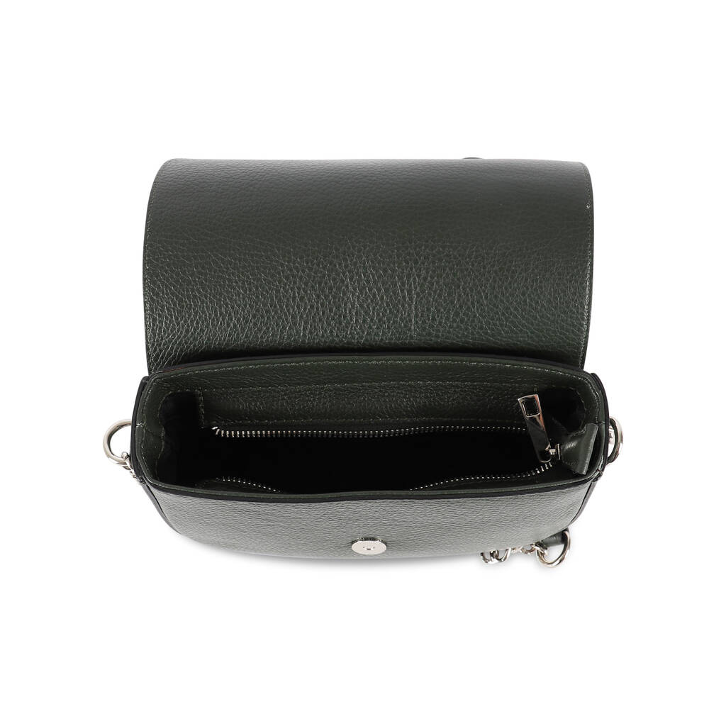 Green Leather Small Cross Body Saddle Bag By The Leather Store
