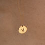 Personalised Initial Disc Necklace In Gold, thumbnail 3 of 5