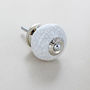 White Round Crackle Cupboard Door Knob Drawer Handle, thumbnail 3 of 5