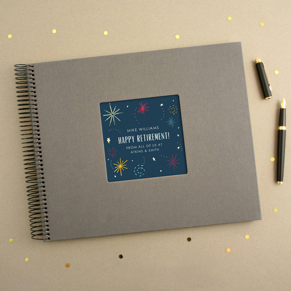 Personalised retirement spiral bound book by made by ellis