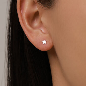 Sterling Silver Sunburst Star Stud Earrings, 6 of 12