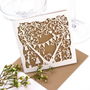 Garden Party Wedding Laser Cut Card In Eco Craft, thumbnail 7 of 7