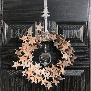 Silver Christmas Tree Wreath Door Hanger, 7 of 7