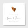 Personalised Wedding Day Card Copper Hearts, thumbnail 1 of 4