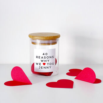 Personalised 40 Reasons Why I/We Love You Jar, 9 of 11