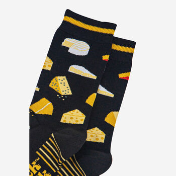 Men's Cheese Board Bamboo Socks Black, 4 of 4