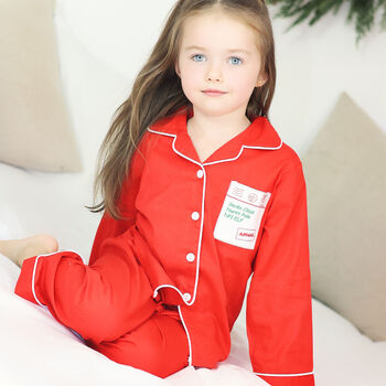 Personalised Matching Red Christmas Pyjama For Mum And Child, 2 of 10