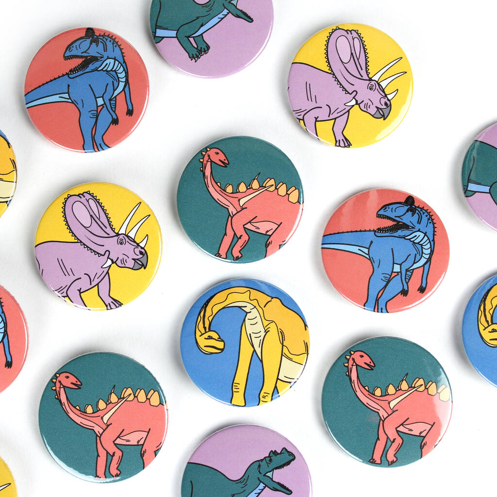 Dinosaurs Mini Badge Five Pack, 1 of 8
