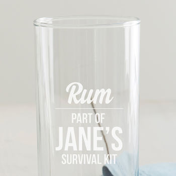 Personalised 'Survival Kit' Hi Ball Glass, 2 of 5