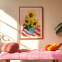 Colourful Sunflowers Still Life Print, thumbnail 4 of 9