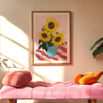 Colourful Sunflowers Still Life Print, 4 of 9