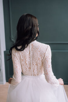 Long Sleeved Bridal Top | Button Back Wedding Dress Topper, 11 of 12