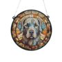 Labrador Silver Stained Glass Effect Suncatcher, thumbnail 2 of 3