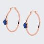 18k Rose Gold Plated Blue Druzy Crystal Large Hoops, thumbnail 2 of 3