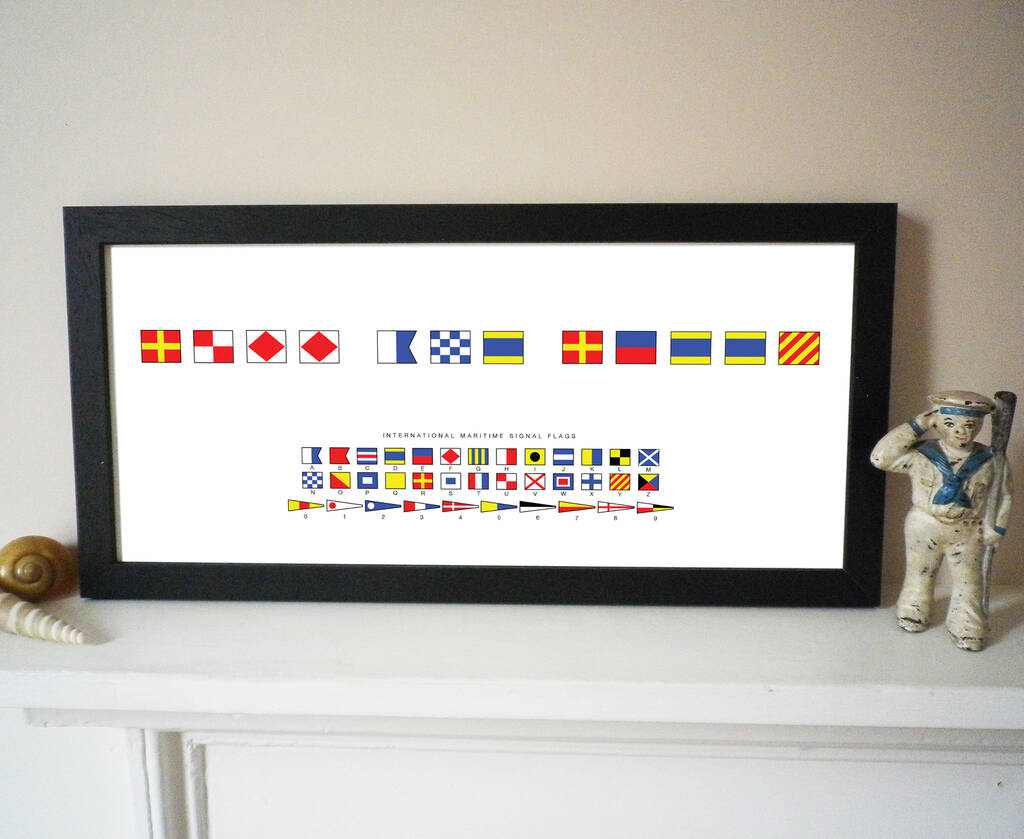 Personalised Signal Flags Boat Name Print, 1 of 4
