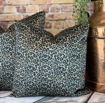 Leopard Velvet Print Cushion, 8 of 12