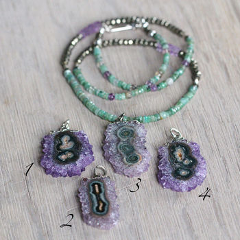 Long Amethyst And Emerald Necklace, 11 of 12