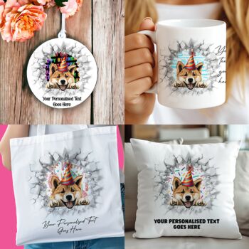Personalised Akita Birthday Break Through Dog, 4 of 9