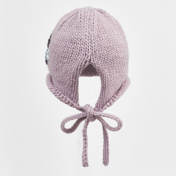 Forget Me Not Knitted Lilac Bonnet, 3 of 4