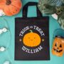 Personalised Trick Or Treat Pumpkin Halloween Bag, thumbnail 1 of 2