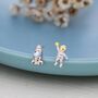Mismatched Astronaut And Rocket Stud Earrings In Sterling Silver, thumbnail 7 of 12
