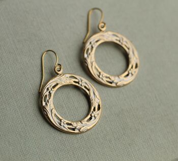 Grape Vine Hoop Earrings, 3 of 5