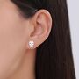 Sterling Silver Sugar Skull Stud Earrings, thumbnail 5 of 11