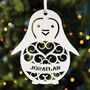 Personalised Spiral Penguin Christmas Tree Decoration, thumbnail 3 of 4