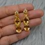 Pearl, Citrine Teardrop Gold Earrings, thumbnail 4 of 8