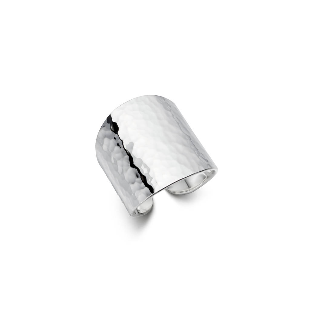 Wide Sterling Silver Cuff Ring By Hersey Silversmiths
