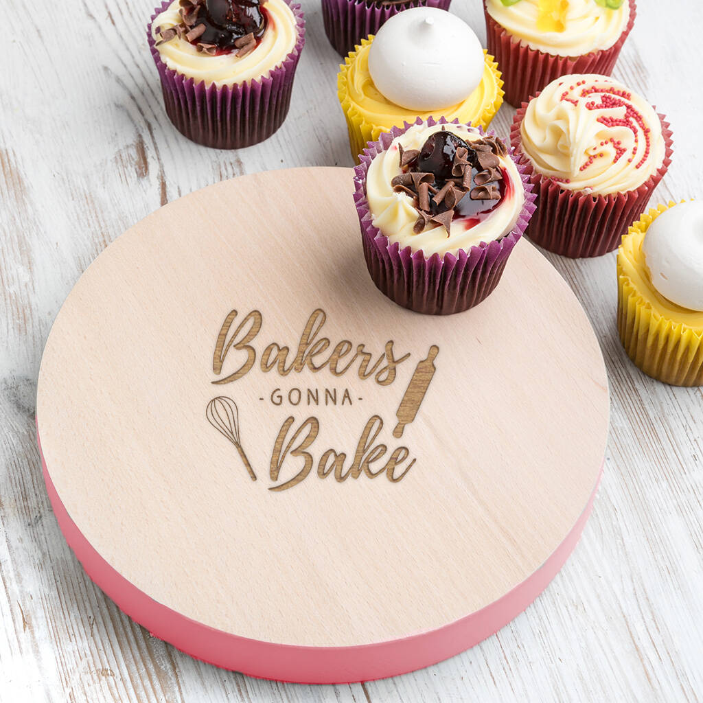 Bakers Gonna Bake Wooden Cupcake Stand, 1 of 4