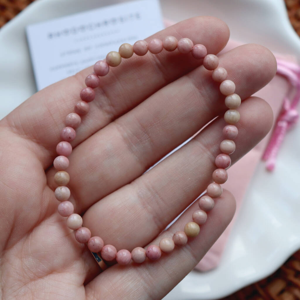Rhodochrosite Crystal Bracelet For Self Love And Care, 1 of 5