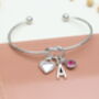 Personalised Heart Initial Silver Bracelet Friendship Knot, thumbnail 4 of 8