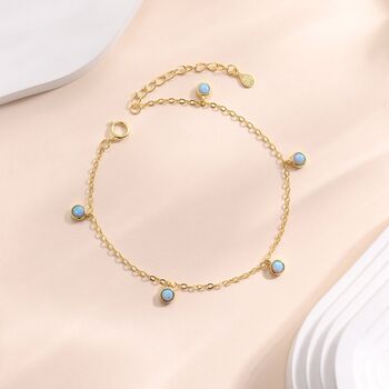 Delicate Aqua Green Opal Charm Bracelet, 7 of 12