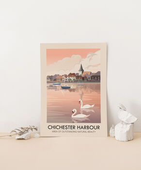 Chichester Harbour Aonb Travel Poster Art Print, 3 of 8