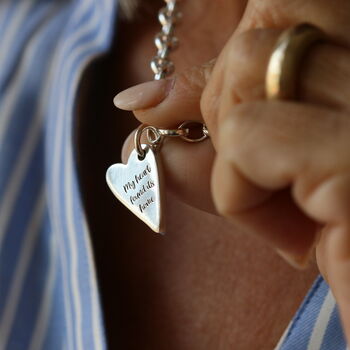 Silver Belcher Chain Heart Necklace, 5 of 7