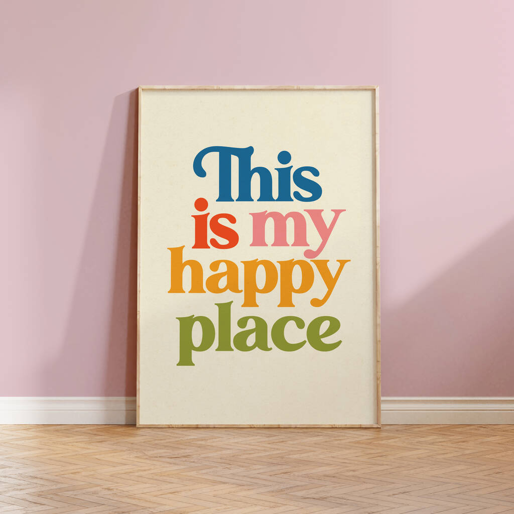 This Is My Happy Place Multicolour Print, 1 of 2