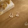Mismatched Music Notes Internally Threaded Flat Back Earrings In Sterling Silver, thumbnail 3 of 12