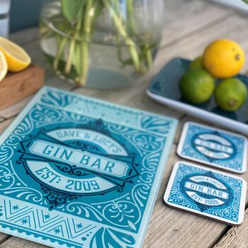 Personalised Gin Bar Glass Chopping Board, 3 of 8