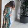 Palm Springs ~ Bamboo Silk Kimono Dressing Gown ~ Tropical Exotic Print Women’s Robe, thumbnail 4 of 8