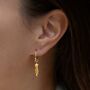 Shooting Star Charm Hoop Earrings, Sterling Silver Or Gold Plated, thumbnail 2 of 6